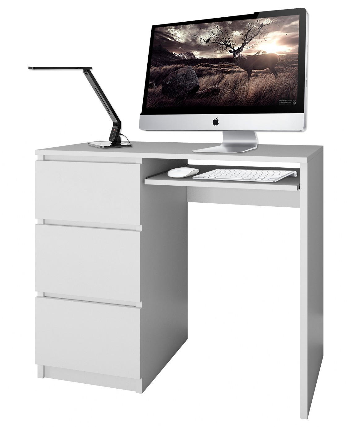 SCHREIBTISCH LIMA Weiß 98cm - Weiß, Holzwerkstoff (51/98/76cm) - CDF
