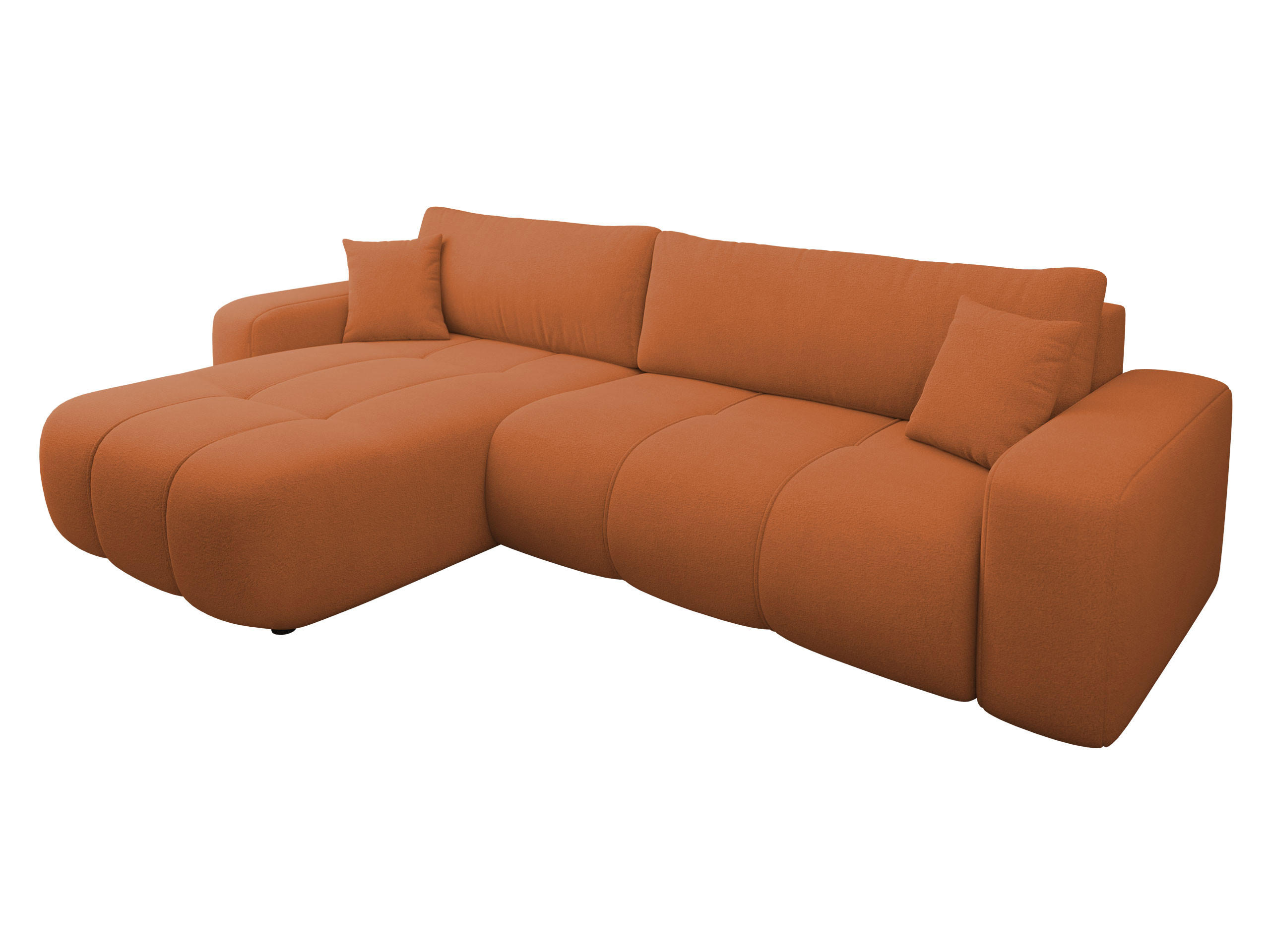 ECKSOFA Furyn Maxi - Schwarz/Orange, Holz/Kunststoff (274/145cm) - MIRJAN24