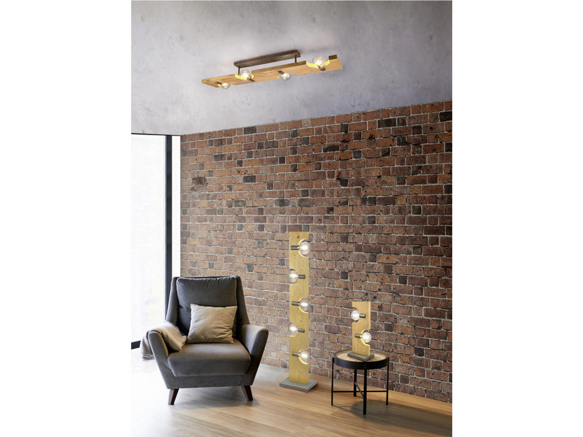 LED-TISCHLAMPE Höhe 52cm, dimmbar, Holz - Naturfarben, Naturmaterialien (15/22/53cm) - meineWunschleuchte