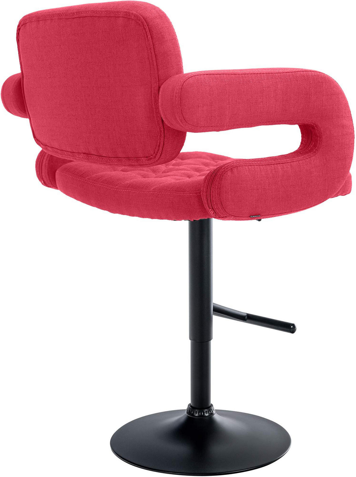 BARHOCKER Stoff rot - Rot/Schwarz, Textil/Metall (62/103/55cm) - CLP