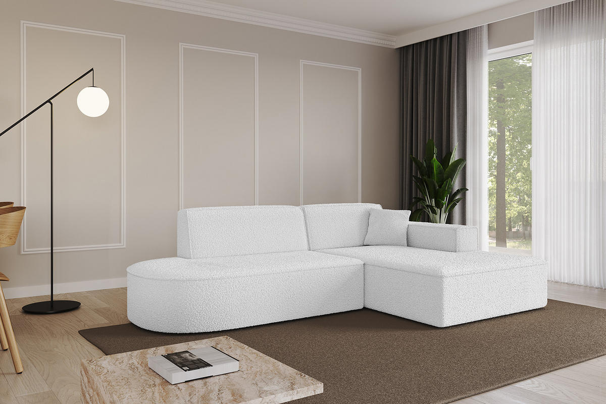 ECKSOFA Ottomane Rechts IREA-L1-v4 - 234x171x79 cm Weiß - Weiß, Holzwerkstoff/Textil (171/234cm) - ALTDECOR