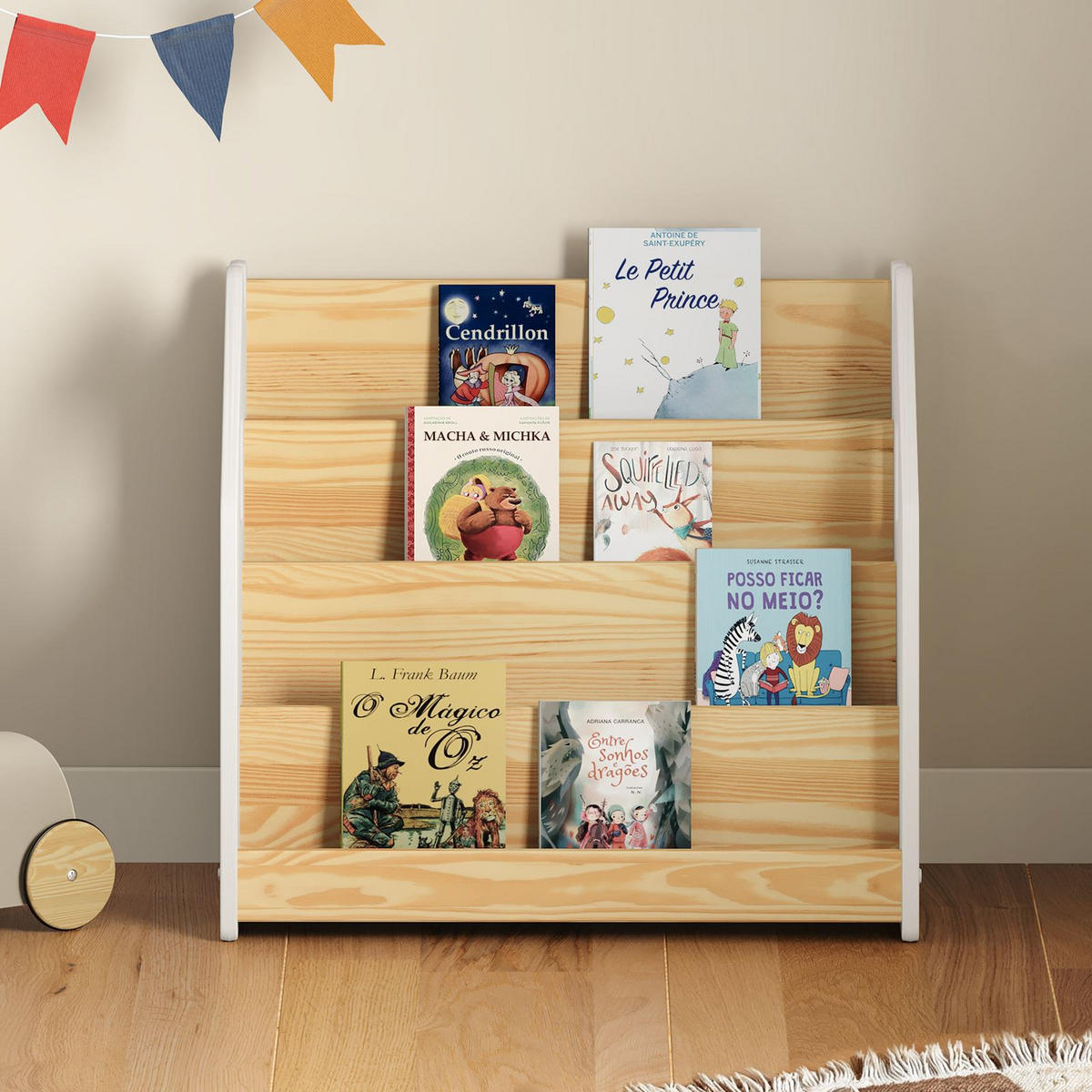 BÜCHERREGAL BRUNO - Naturfarben/Weiß, Holz (65/60/40cm) - IDIMEX