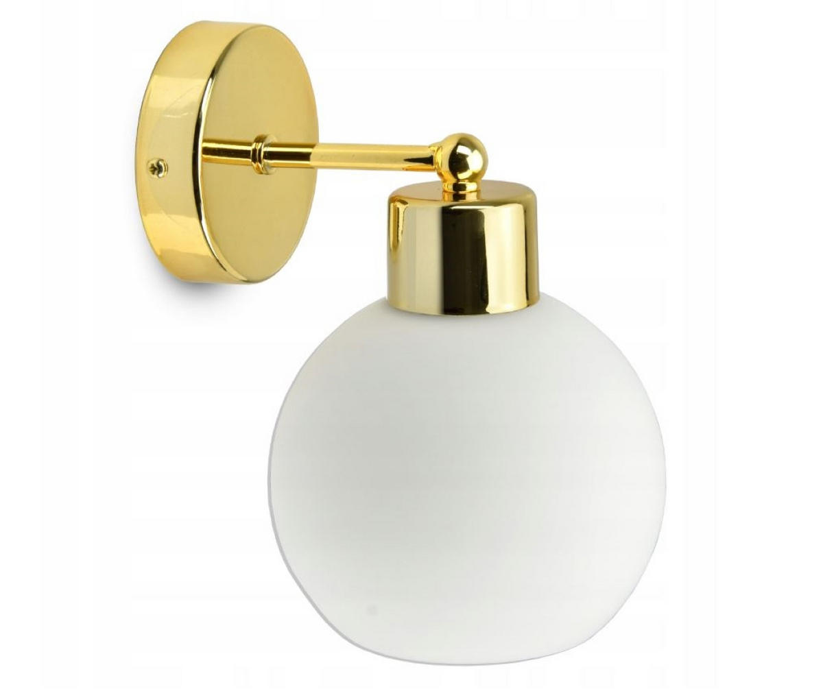 WANDLEUCHTE GOLDGLAS - Goldfarben/Weiß, Glas/Metall (19/22/14cm) - kiki design