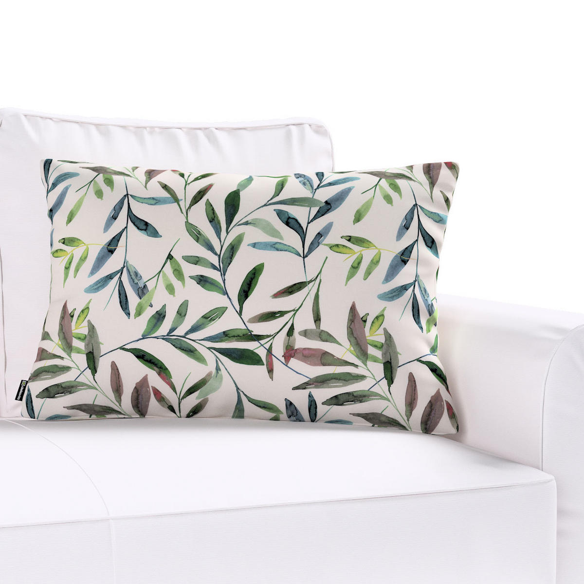 KISSENHÜLLE Eden weiß und grün, 60x40cm - Weiß, Textil (60/40cm) - Dekoria