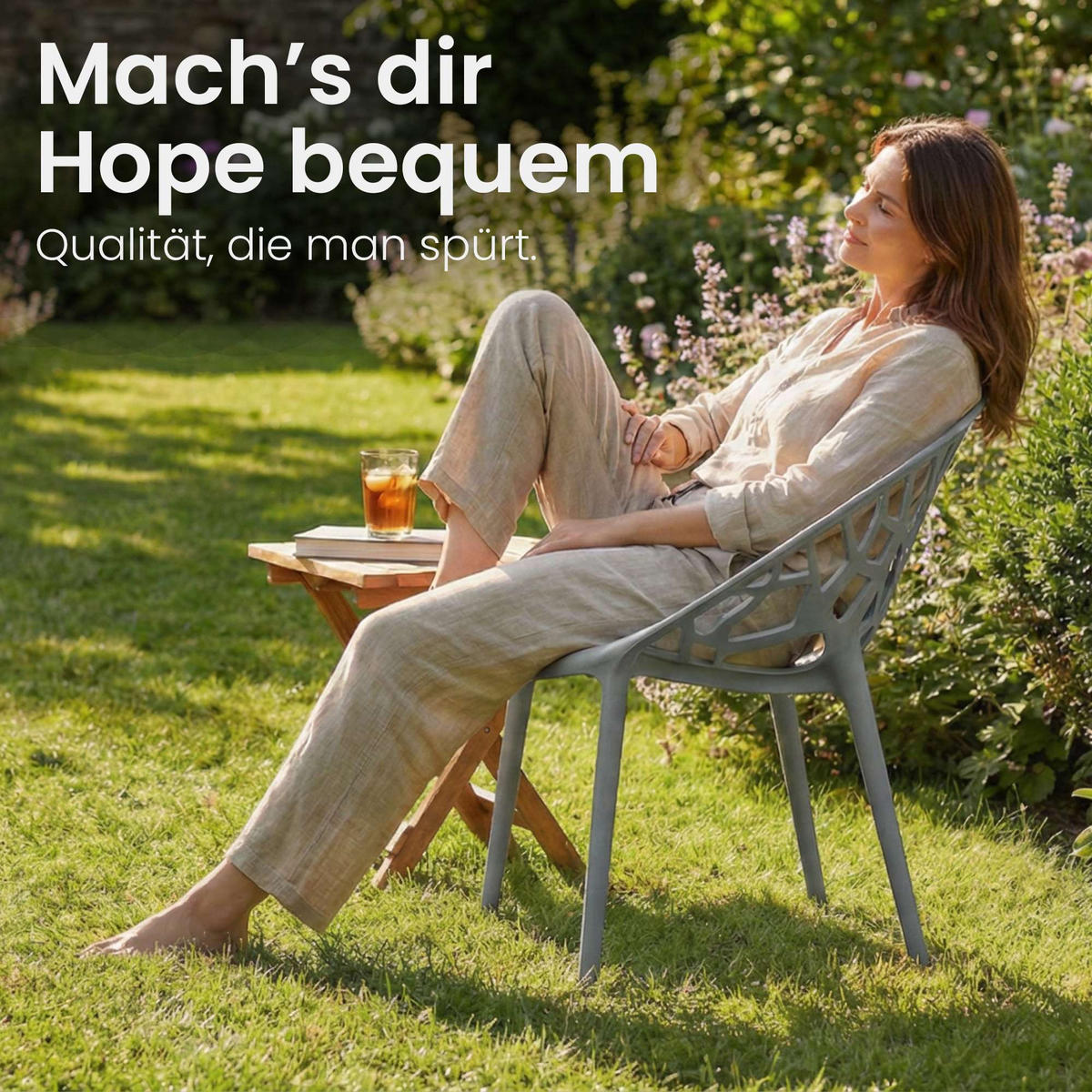 GARTENSTUHL Kunststoff Grau - Grau, Kunststoff (59/80/60cm) - CLP