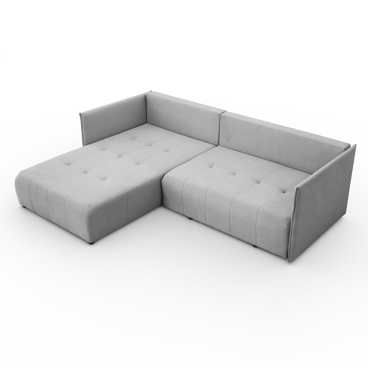 ECKSOFA L-Form Hannover stoff Castel Hellgrau Links - Hellgrau, Holz (188/246cm) - Kaiser Möbel