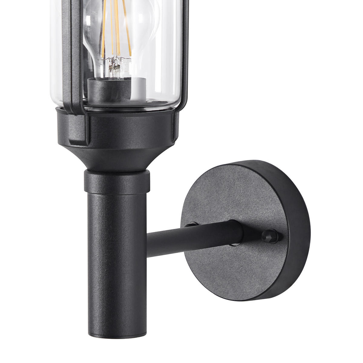 AUSSENWANDLEUCHTE Schwarz Tizu - Schwarz, Metall (26/32/30cm) - Beliani