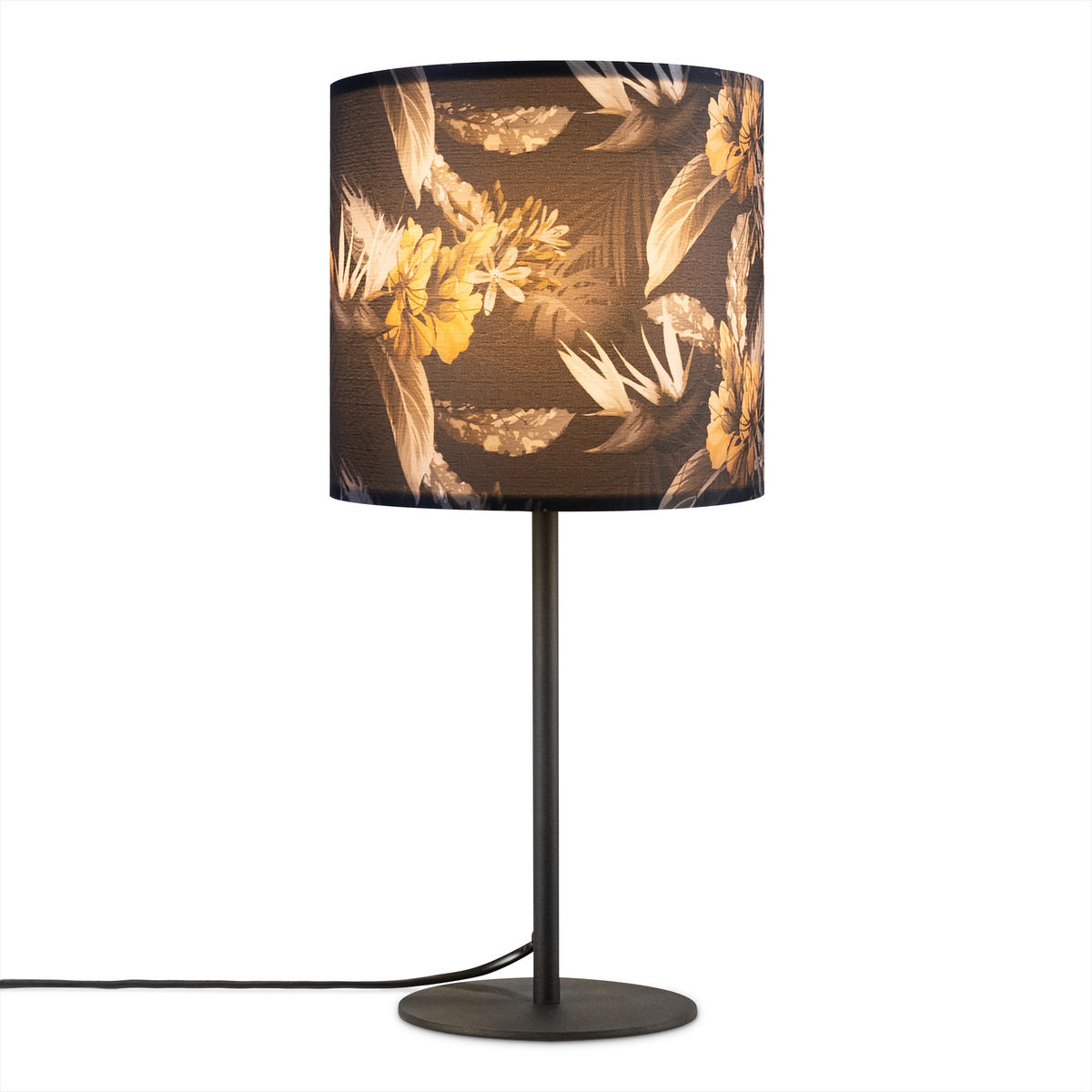 TISCHLAMPE Luca Tl Flo 004 - Schwarz, Metall (18/18/36.5cm) - Paco Home