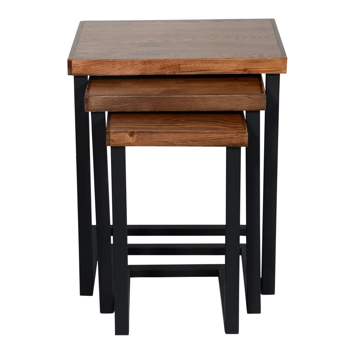 SATZTISCH Rørvig im 3er Set - Eichefarben, Holz (47/40/57cm) - [en.casa]