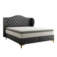 Bett mit Taschenmatratze LEGEND, Whisper-Stoff Graphit 180x200 cm - Graphitfarben, Holz/Textil (180/200cm) - Kaiser Möbel