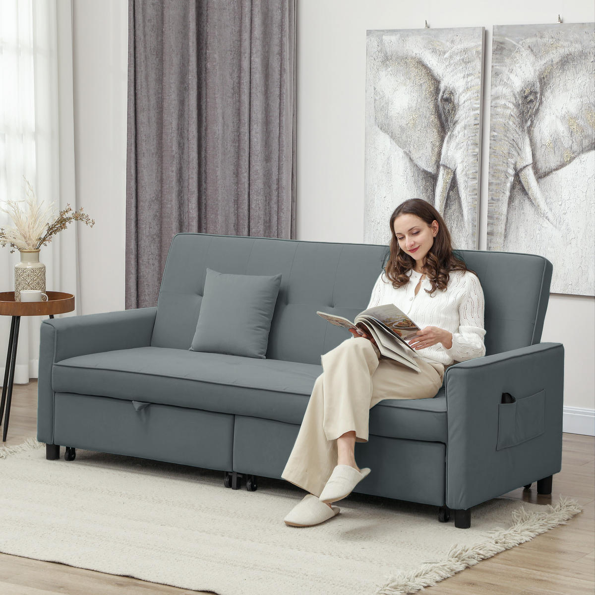 2-SITZER Sofa Grau 196.0/90.0/89.0 cm - Grau, Textil (90/89/196cm)