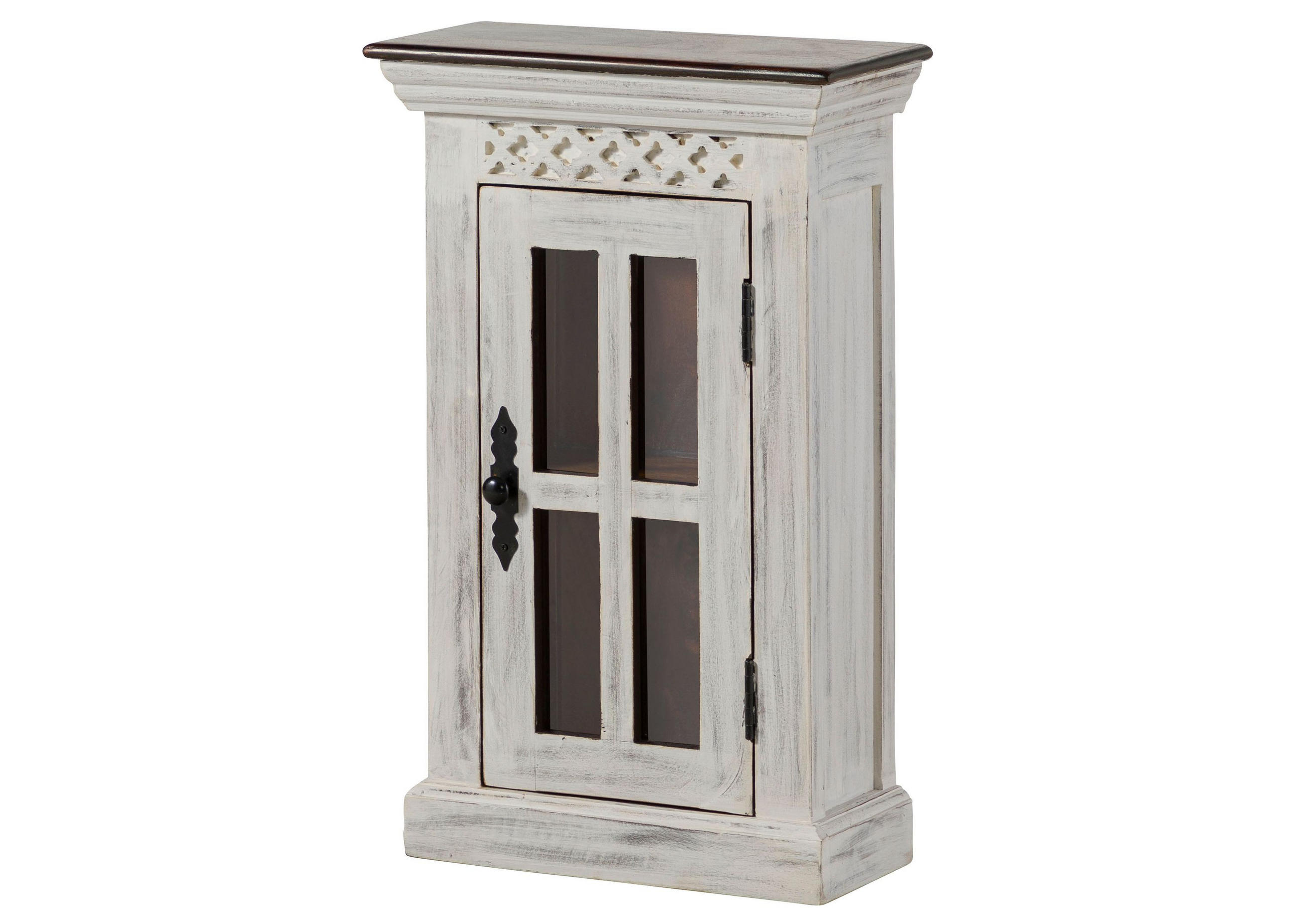HÄNGESCHRANK Mango / Akazie 44x20x70 weiß gewachst CASTLE-ANTIK #113 - Weiß, Holz (44/70/20cm) - Massivmoebel24