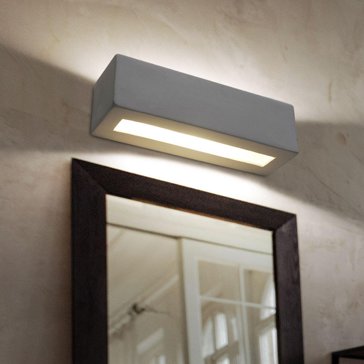 LED WANDLEUCHTE VEGA Keramik Weiß - Weiß, Glas (9/9/32cm)