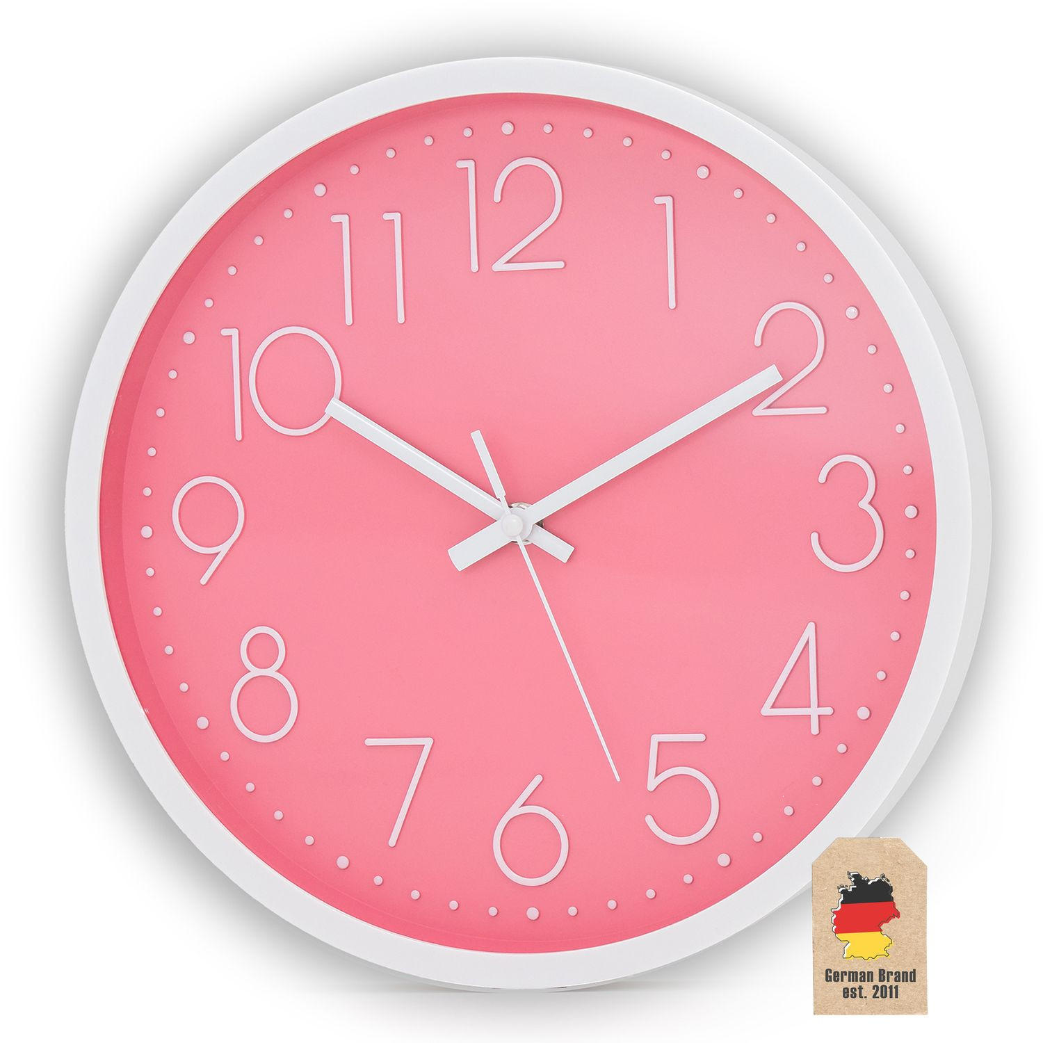 WANDUHR 30.5 cm - Pink, Kunststoff (30.5/30.5/4.5cm) - Intirilife