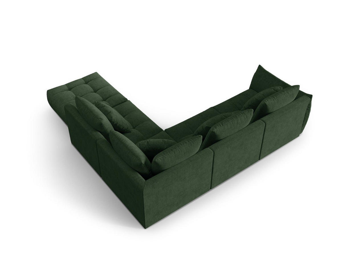 ECKSOFA modular rechts Bloom aus strukturiertem Stoff moosgrün 4 Sitzplätze - Salbeigrün, Textil (310/316cm) - Micadoni