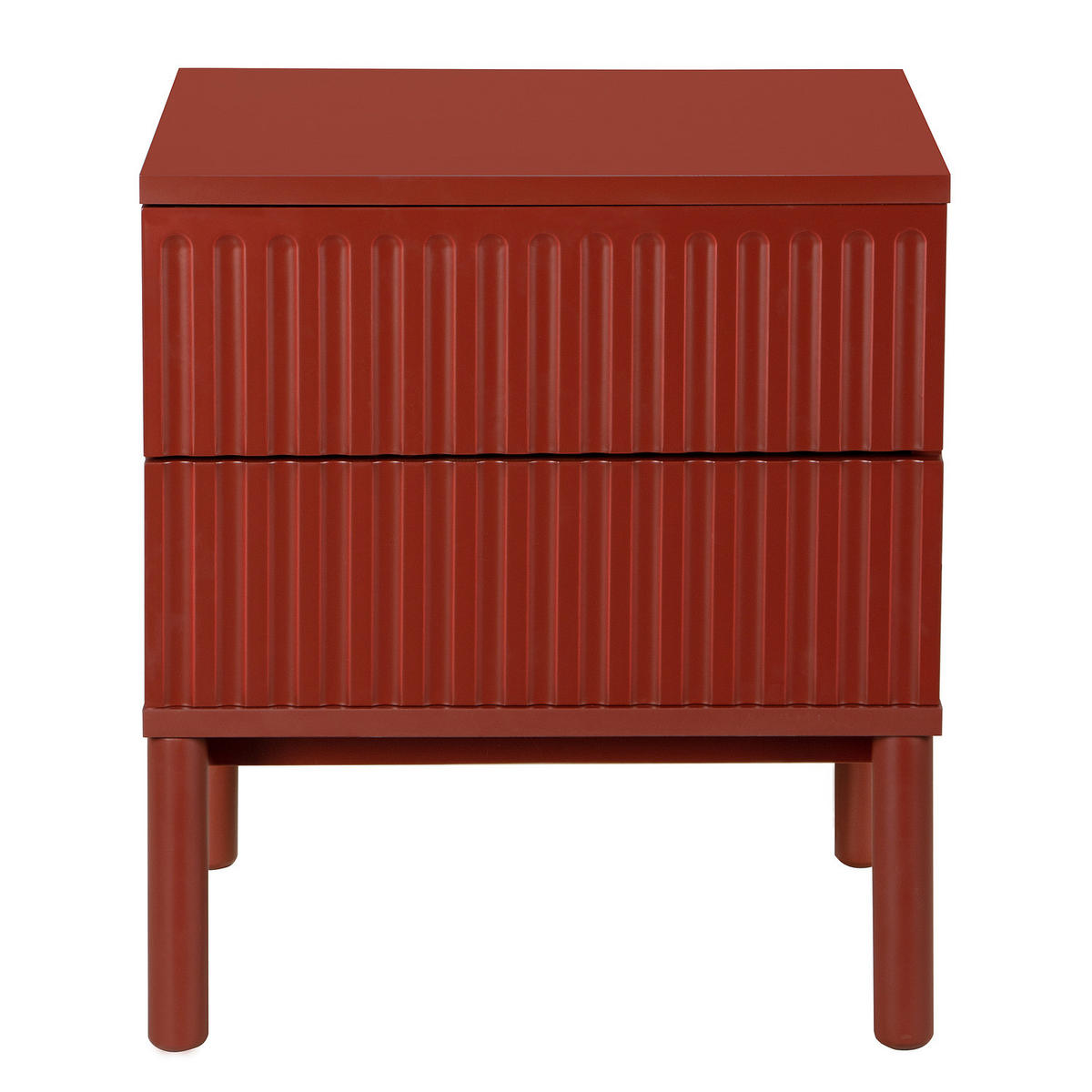 NACHTKOMMODE - Teilmassivholz - Rot, Holz/Holzwerkstoff (48/55/40cm) - home24