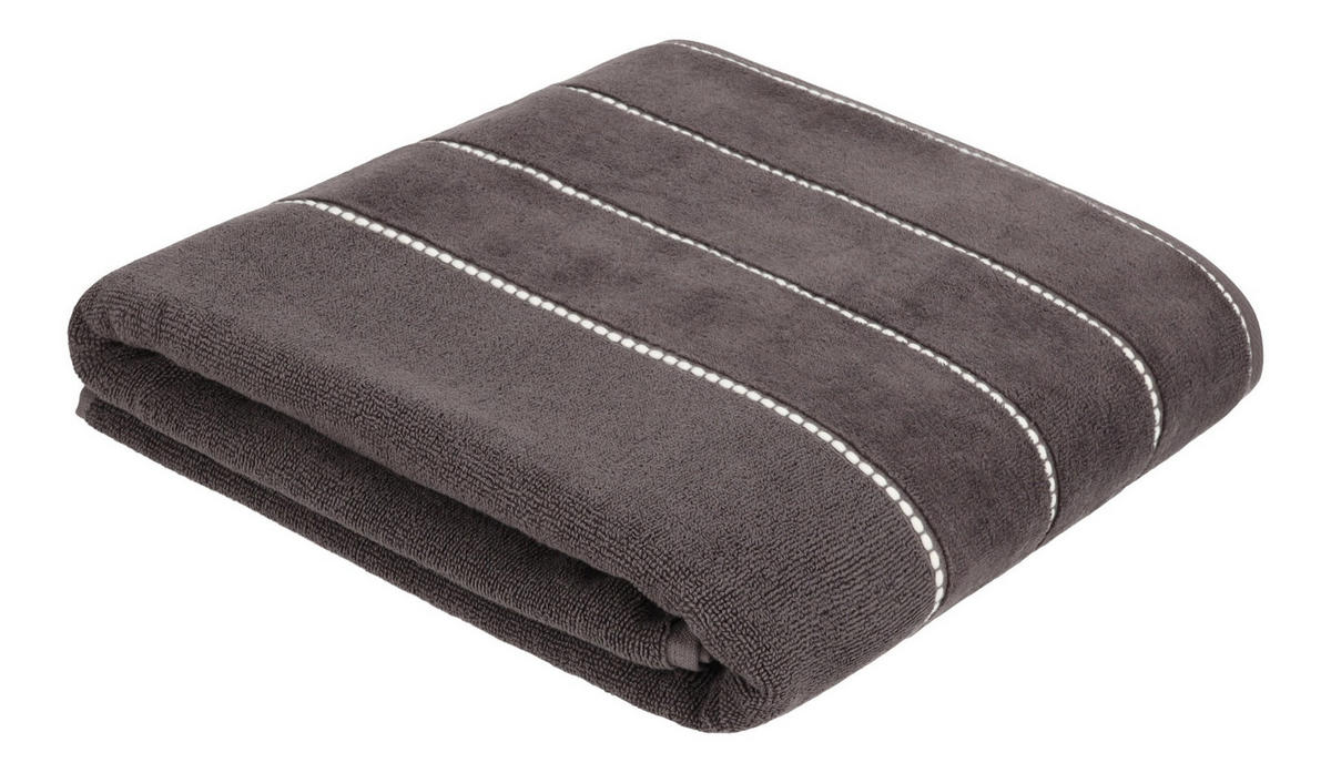 BADETUCH Velly - Dunkelgrau, Textil (90/140cm) - home&you