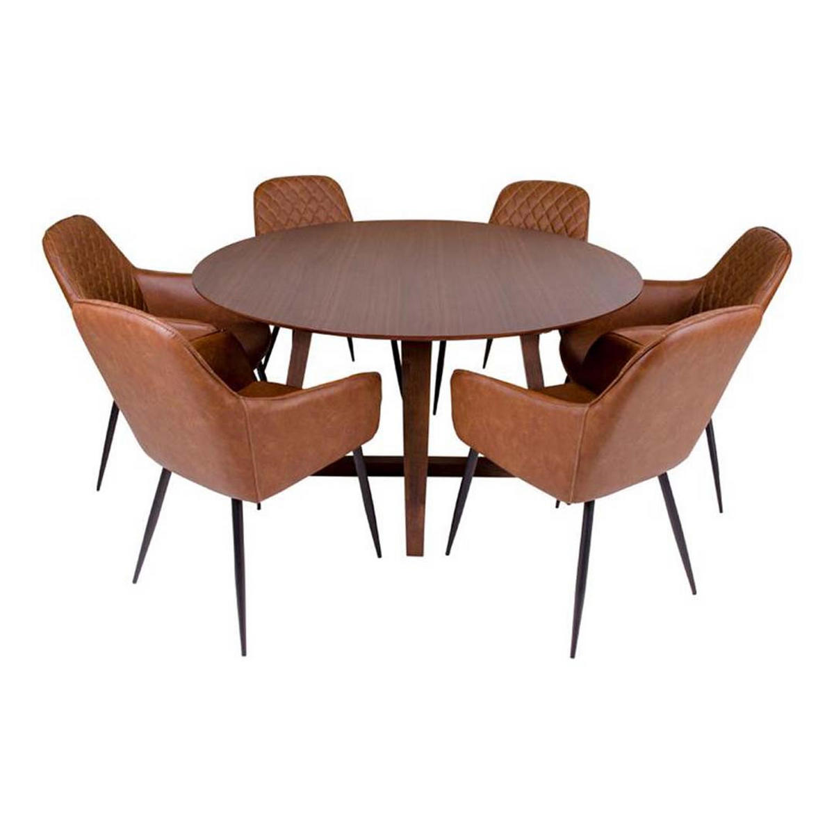 ESSTISCH Ø137 cm Wallnuss Dekor - Braun, Holzwerkstoff (137/137/76cm) - ebuy24