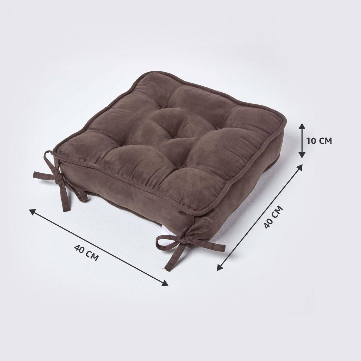 SITZKISSEN braun 40/40/10 cm – Stuhlkissen Velours - Braun, Textil (40/40/10cm) - Homescapes