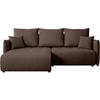 ECKSCHLAFSOFA Henry Mini braun links - Schwarz/Braun, Kunststoff/Textil (221/153cm) - Beautysofa