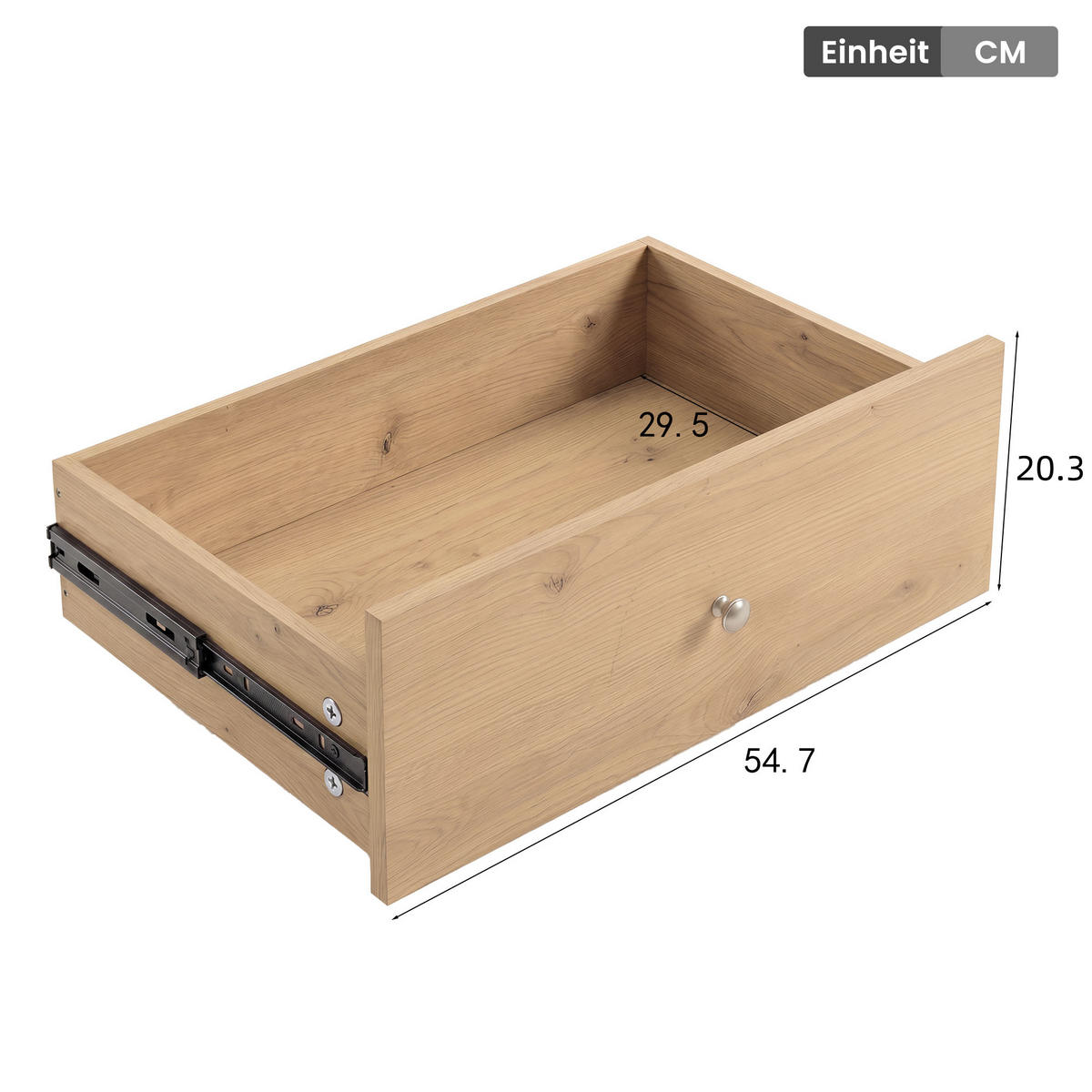 KOMMODE DE-38200 120/40/80 cm mit 6 Schubladen Eiche/Silber - Eichefarben, Holzwerkstoff (120/80/40cm) - ComfortXL