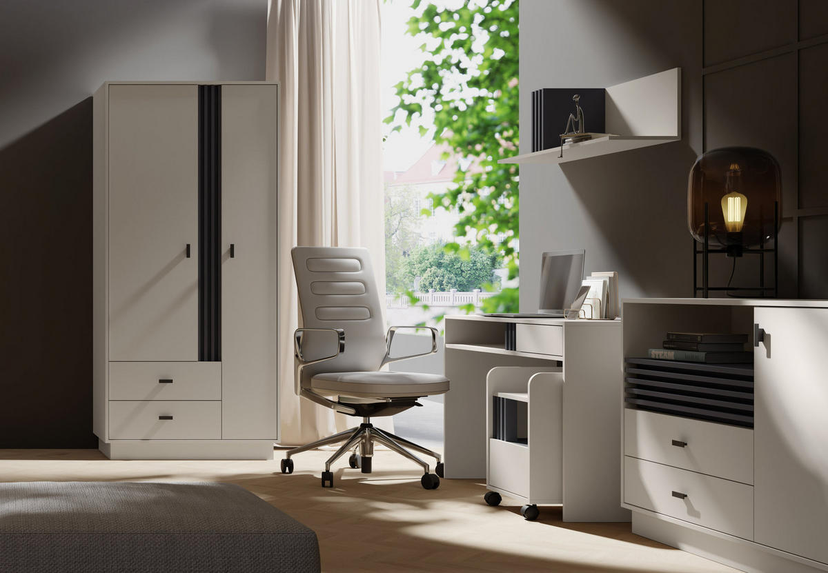 DREHTÜRENSCHRANK PUNTO 90/195/60cm 2-türig Kaschmir - Kaschmir, Holzwerkstoff (90/195/60cm) - MASSENO