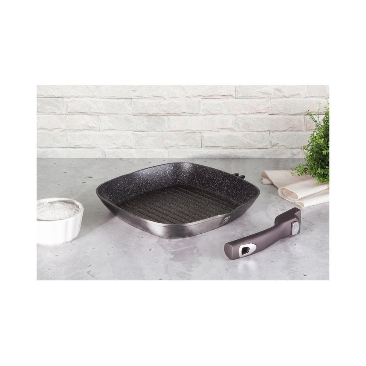 PFANNENSET Schwarz 28/28/4.1 cm BH7048 - Schwarz, Metall - Berlinger Haus