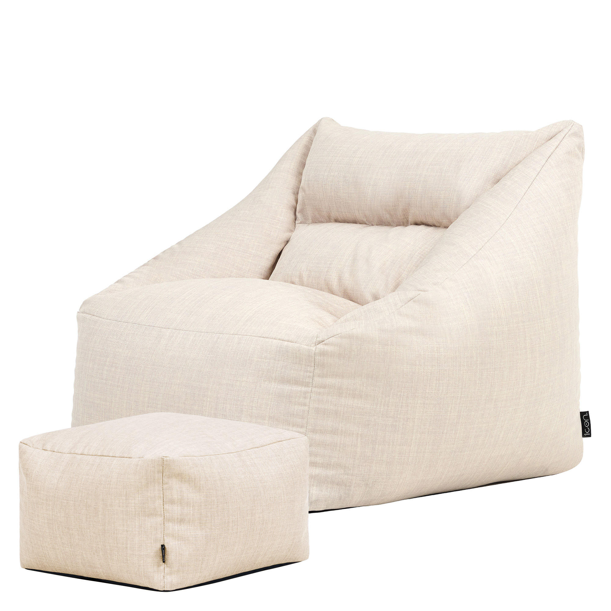 SITZSACK Sessel Outdoor mit Hocker Natalia - Beige, Textil (97/73/84cm) - icon