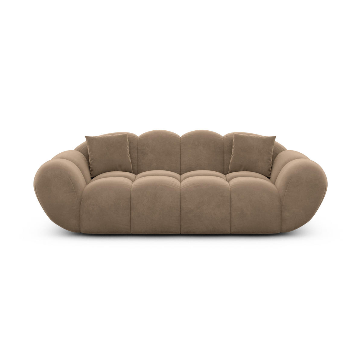 2-SITZER-SOFA Liva Braun Samtstoff - Braun, Textil (200/70/93cm) - VAROYAL