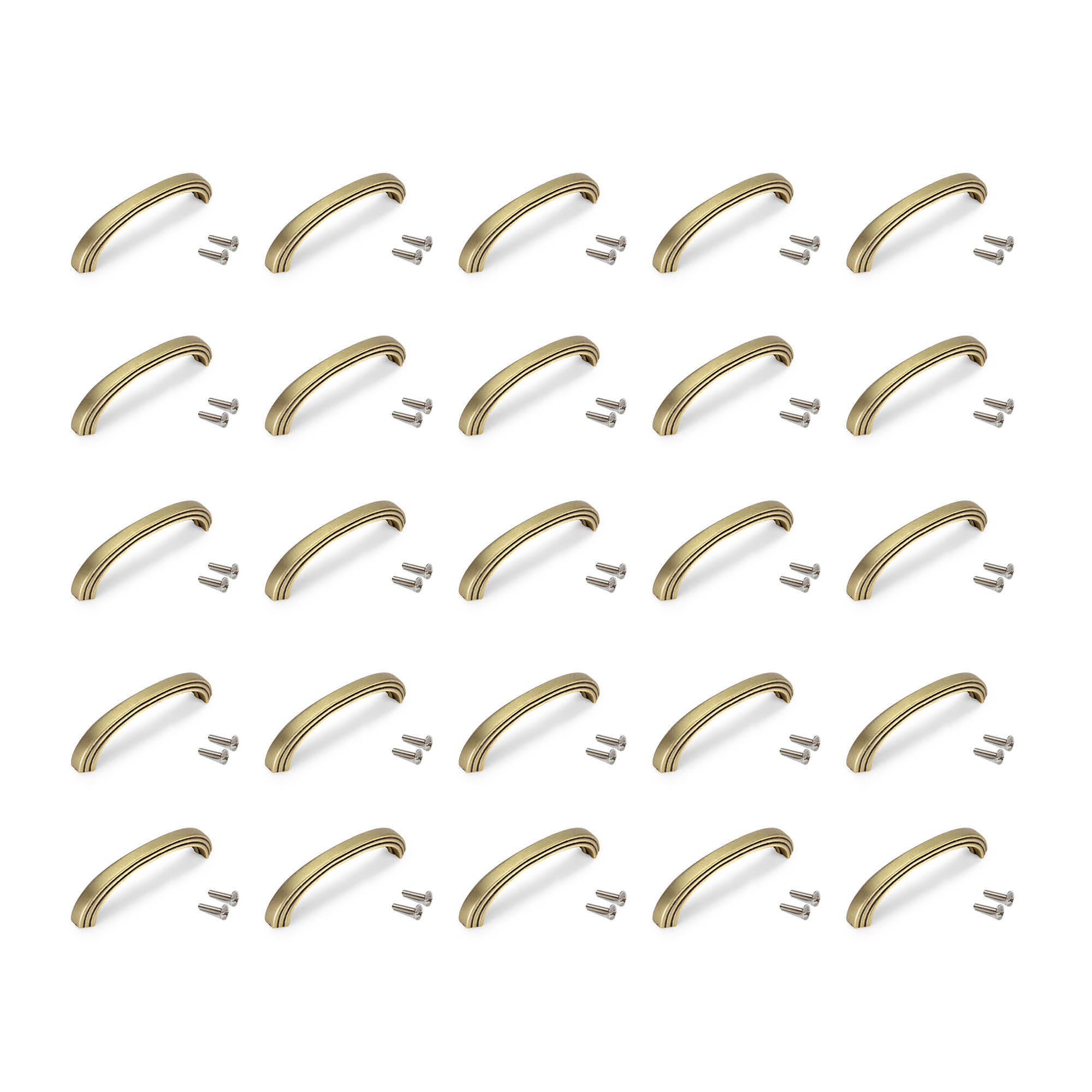 MÖBELGRIFFE Mombasa Möbel, L144mm, 128mm Achsenabstand, Zamak, Altgold 25er-set - Goldfarben, Kunststoff (1.3/3/14.4cm) - EMUCA