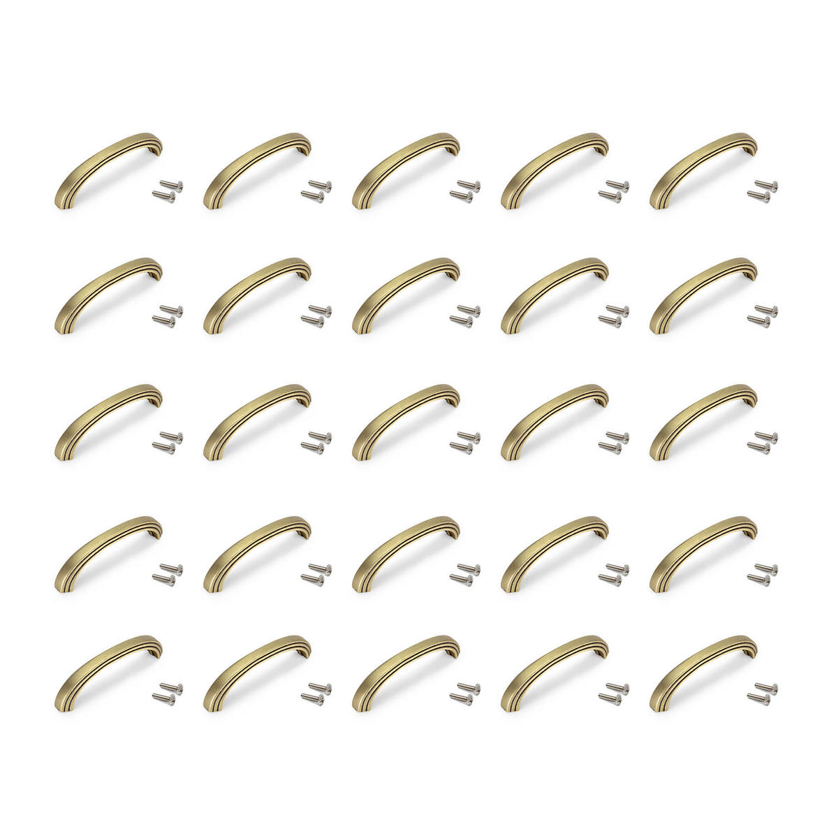 MÖBELGRIFFE Mombasa Möbel, L144mm, 128mm Achsenabstand, Zamak, Altgold 25er-set - Goldfarben, Kunststoff (1.3/3/14.4cm) - EMUCA