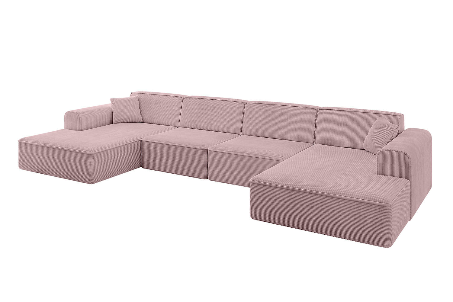 WOHNLANDSCHAFT IREA-U2-v3 - 388x171x79 cm Rosa - Rosa, Holzwerkstoff/Textil (388/79/171cm) - ALTDECOR