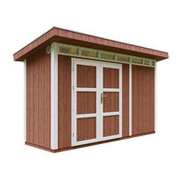 HOLZ-GARTHENHAUS basis LP SmartSide 4,3m² mit B161xL411xH239 cm - M902A - REDWOOD RED - Dunkelrot, Holz (412/239/161cm) - Timbela