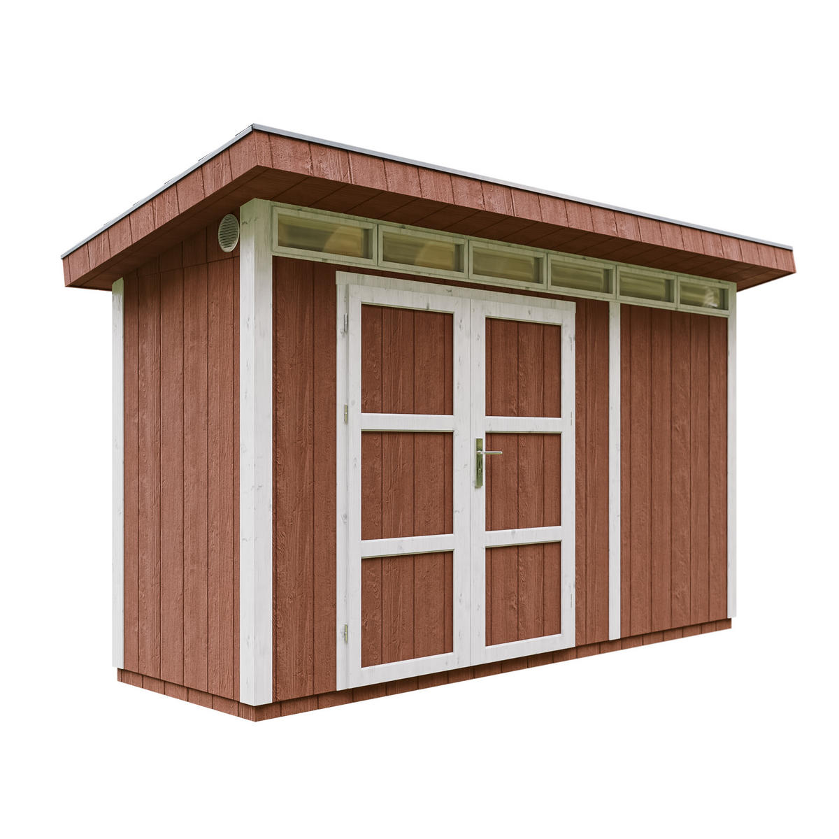 HOLZ-GARTHENHAUS basis LP SmartSide 4,3m² mit B161xL411xH239 cm - M902A - REDWOOD RED - Dunkelrot, Holz (412/239/161cm) - Timbela