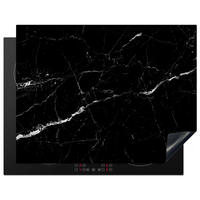 HERABDECKPLATTE - Marmoroptik - Schwarz - Luxus - 80x55 - Grau, Kunststoff (80/55/0.2cm) - MuchoWow