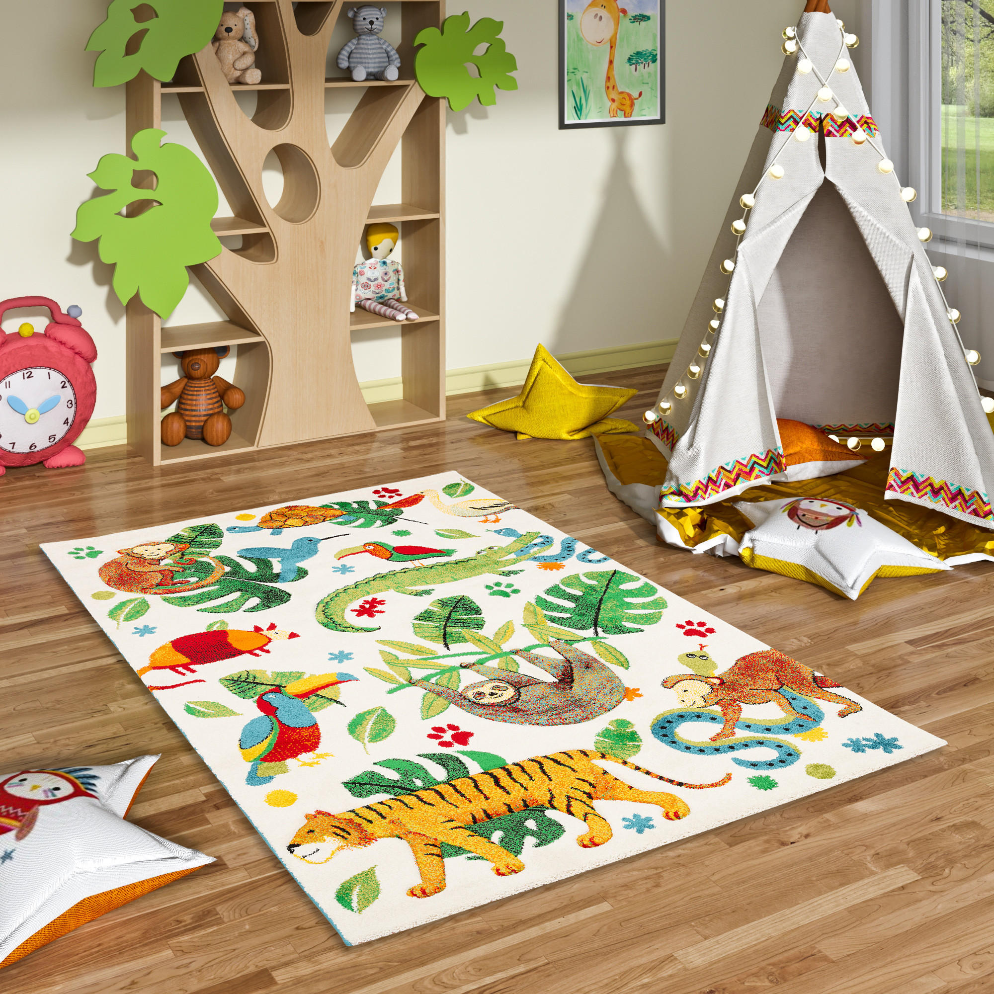 KINDER TEPPICH MAUI KIDS URWALD - Multicolor, Textil (160/230cm) - Pergamon