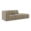 ECKSOFA Rechts Samt Stoff Beige - Beige/Schwarz, Holzwerkstoff/Kunststoff (240/90cm) - Makamii