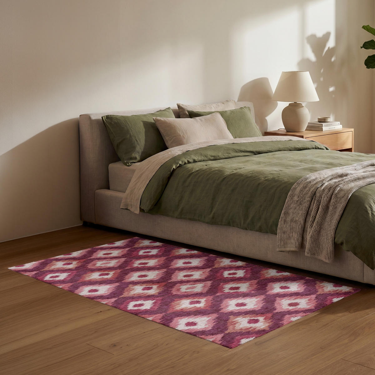 TEPPICH - Diamantformen - Rosa - Muster - Textur - 150x90 cm - Bordeaux, Kunststoff/Textil (150/0.4cm) - OnlyWow