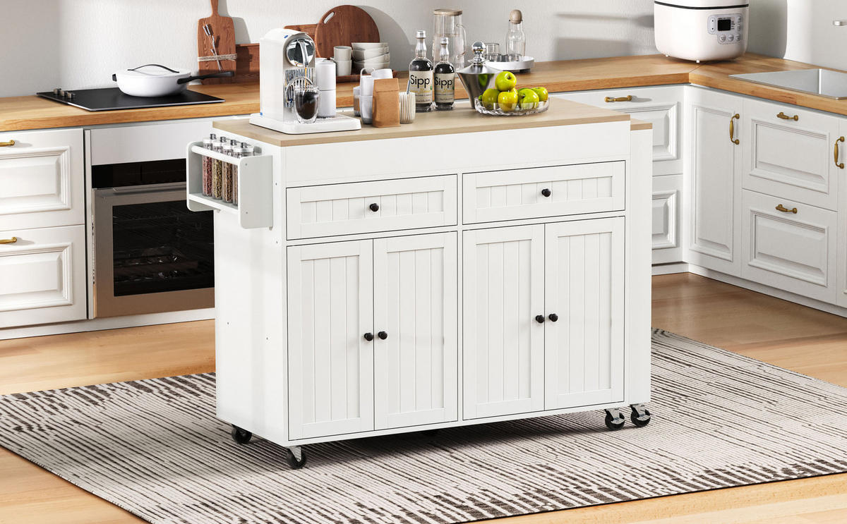 BARTISCH Weiß mit Stauraum und Ausziehfunktion - Weiß, Holzwerkstoff (180.5/92.2/45cm) - Urban Meuble