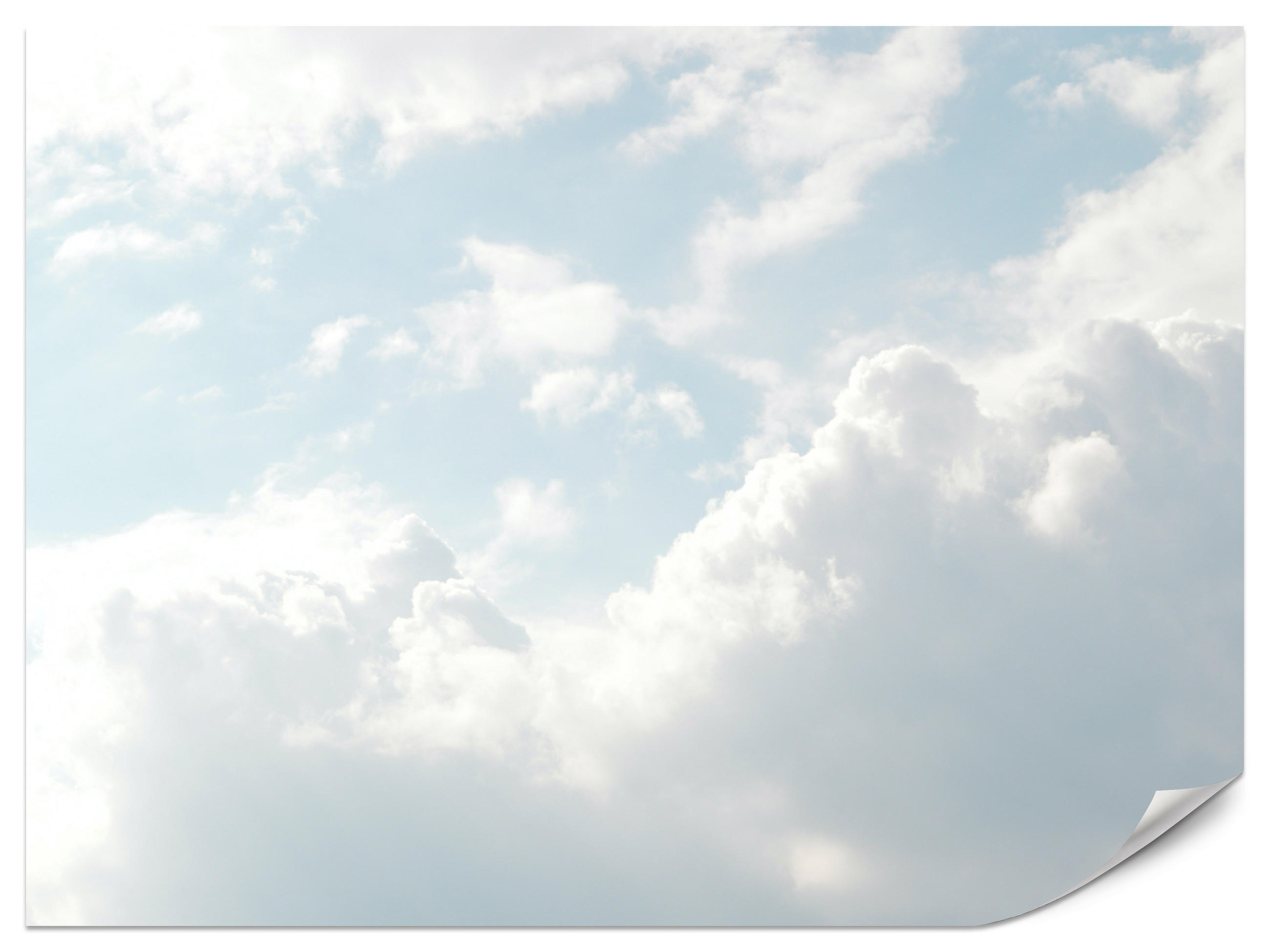 FOTOTAPETE für Schlafzimmer Dichte Weiße Wolken Himmel 150x105 - Blau/Weiß, Papier (150/105cm) - Muralo