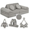 SPIELSOFA Kinder Fantasiewelt 8tlg - Grau, Textil (150/55/66cm) - Linodino