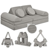 SPIELSOFA Kinder Fantasiewelt 8tlg - Grau, Textil (150/55/66cm) - Linodino