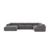 WOHNLANDSCHAFT Texturierter Samt Grau 354cm - Grau, Textil (354/73/164cm) - Sia Home