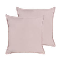 DEKOKISSEN 2er-Set Rosa 60/60 cm Eustoma - Pink, Textil (60/60cm) - Beliani