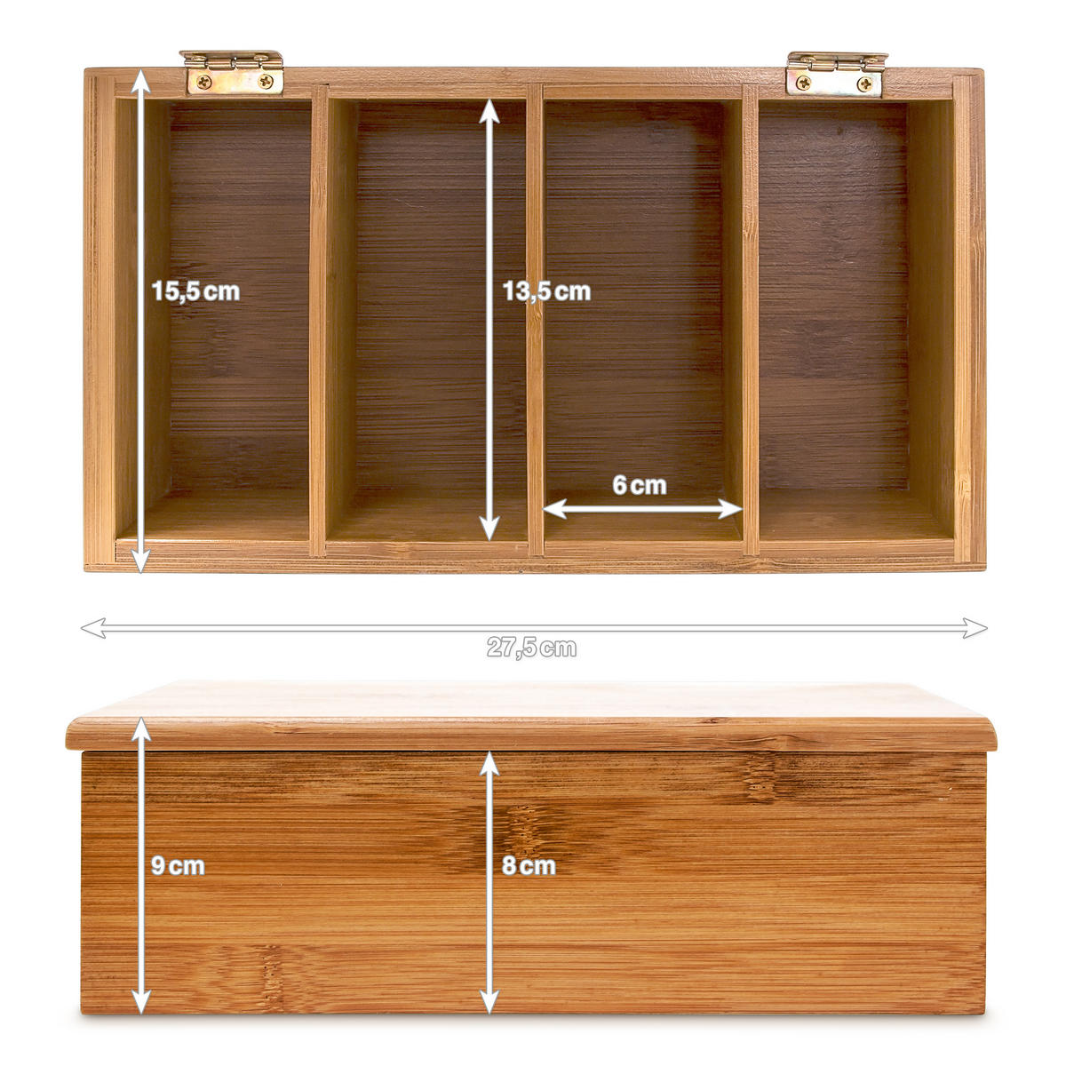 TEEBOX - Hellbraun, Holz (16/9/28.5cm) - Relaxdays