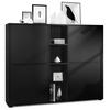 HIGHBOARD Cuba Türen in Schwarz matt - Schwarz, Holzwerkstoff (130.5/105.5/35.5cm) - Vladon