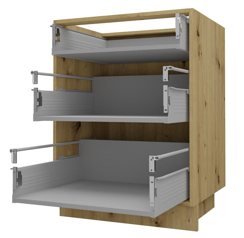 SCHUBLADENUNTERSCHRANK Kvantum D3M/60 60 / 50 / 82cm - Eiche Artisan/Mintgrün, Holz/Holzwerkstoff (60/82/50cm) - Feldmann-Wohnen