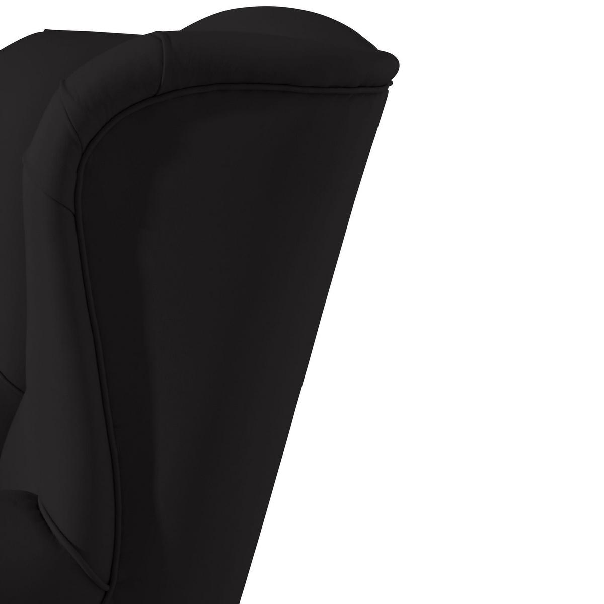 OHRENBACKENSESSEL Kasha Bezug Kunstleder Buche natur / schwarz - Buchefarben/Schwarz, Kunststoff (93/103/87cm) - 58aufmkessel