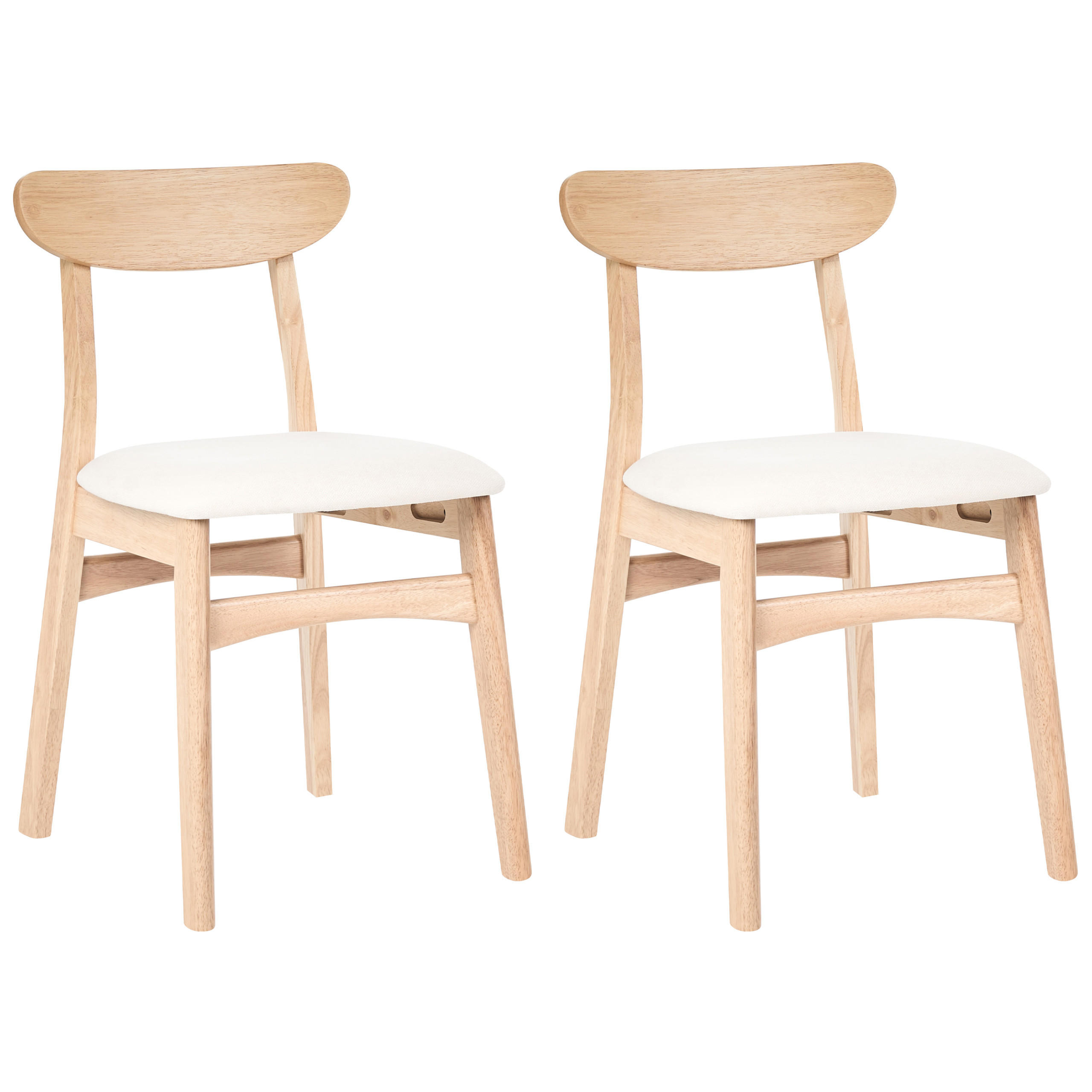 ESSZIMMERSTUHL 2er Set Holz Hellbraun/Hellbeige Doyle - Hellbraun, Holz (45/78/50cm) - Beliani