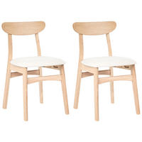 ESSZIMMERSTUHL 2er Set Holz Hellbraun/Hellbeige Doyle - Hellbraun, Holz (45/78/50cm) - Beliani